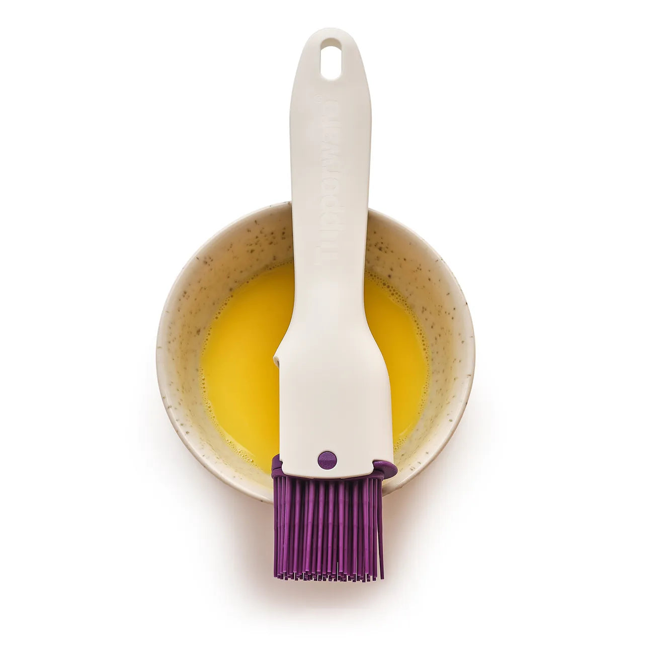 D181 Silikonpinsel Lila von der Marke Tupperware / Silikonpinsel zum Einstreichen und Einfetten / Pinselkopf ist einklappbar / langlebig und Hitzebeständig / Backpinsel / hier direkt online kaufen