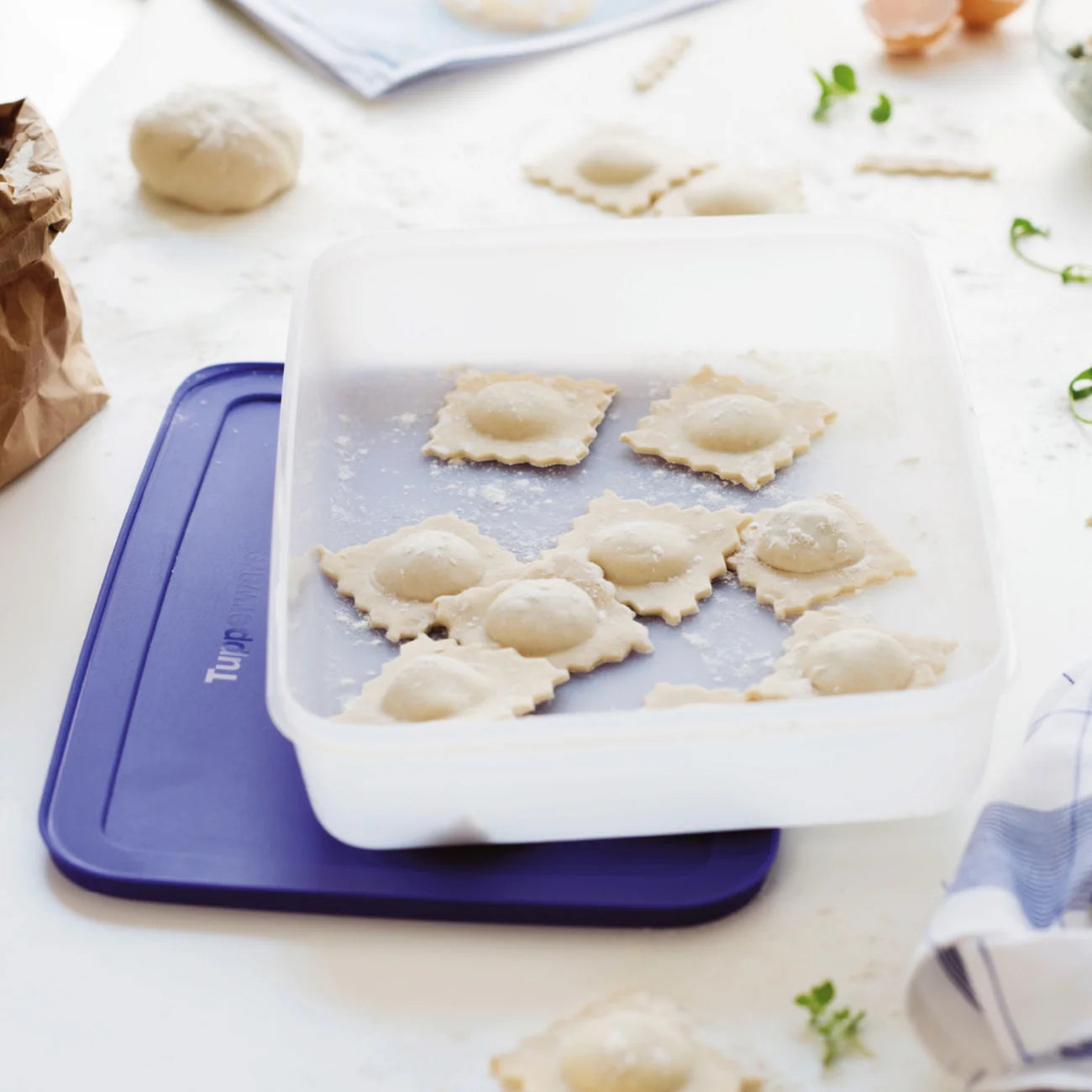 Eis-Kristall Gefrierbehälter 2,25l von der Marke Tupperware / in der Farbe dunkelblau / modular Stapelbar / Luft & Wasserdicht schließend / abgerundete Form für schnelles & gleichmäßiges Einfrieren / Hier direkt online kaufen