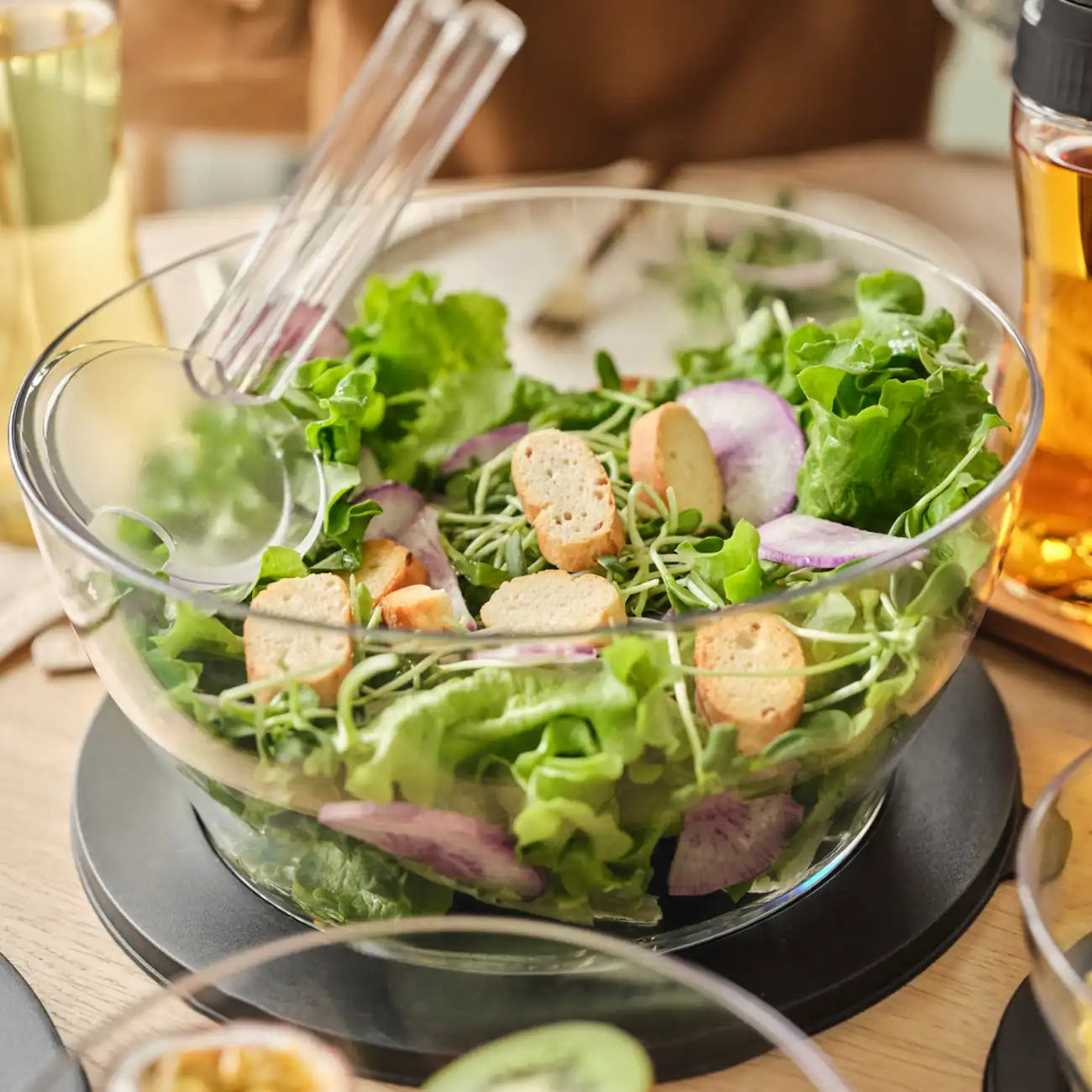 Salatbesteck Clear Collection Line von der Marke Tupperware / Transparentes Salatbesteck für Elegantes Servieren / Hier direkt online kaufen