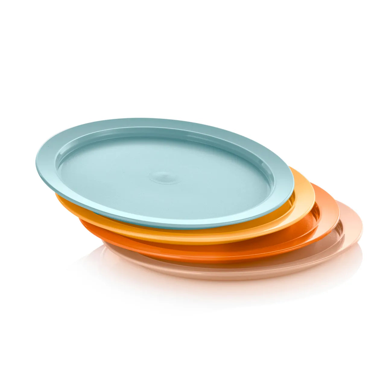 TupperCare Teller Set von der Marke Tupperware / 4 Bunte Teller / Stapelbar / Picknick Teller Set / Bunt und Fröhlich / hier direkt online kaufen 