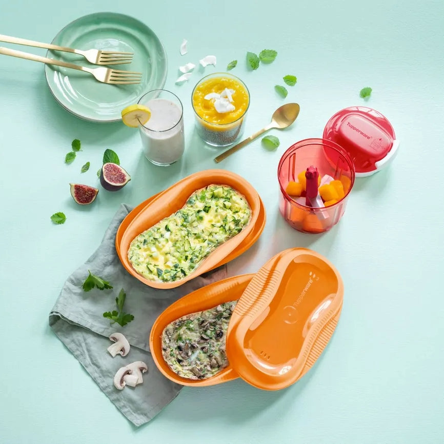 Mikro Meister von der Marke Tupperware / in der Farbe Orange / Ideal geeignet zum zubereiten und erwärmen von schnellen Gerichten / für die Mikrowelle / Mikrowellenbehälter / Hier direkt online kaufen