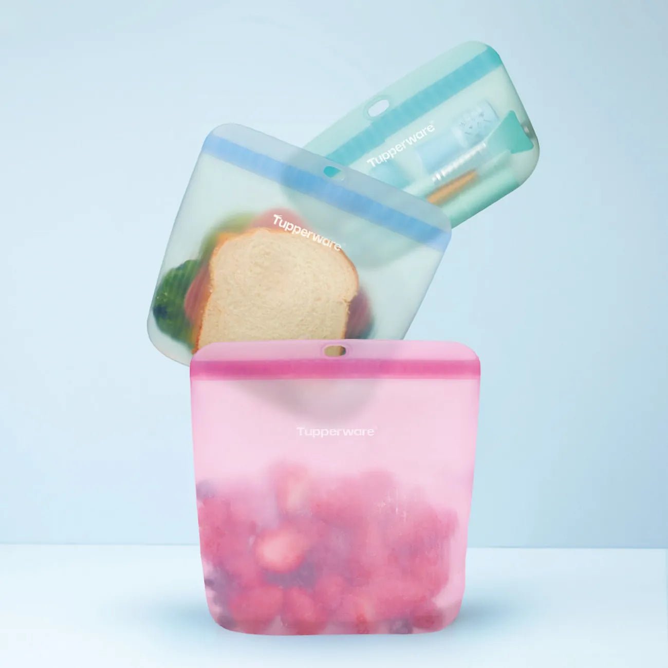 Ultimate Silicone Slim Bag 300ml von der Marke Tupperware / in der Farbe Blau  / Frischhaltebeutel / Gefrierbeutel / Auslaufsicher / Ideal für Unterwegs / Hier direkt online kaufen