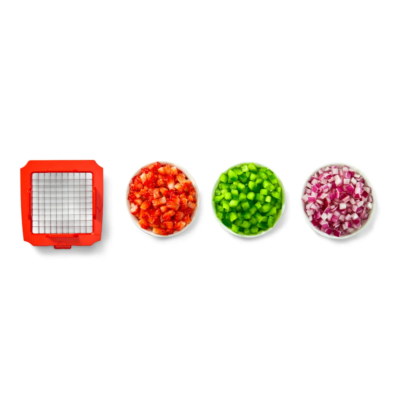 Super Dicer von der Marke Tupperware / Küchenschneidegerät / Gemüseschneider / für Gemüse Stifte, Würfel, Scheiben oder Streifen / Stromloser Gemüseschneider / mit verschiedenen Schneide Einsätzen / Hier direkt online kaufen