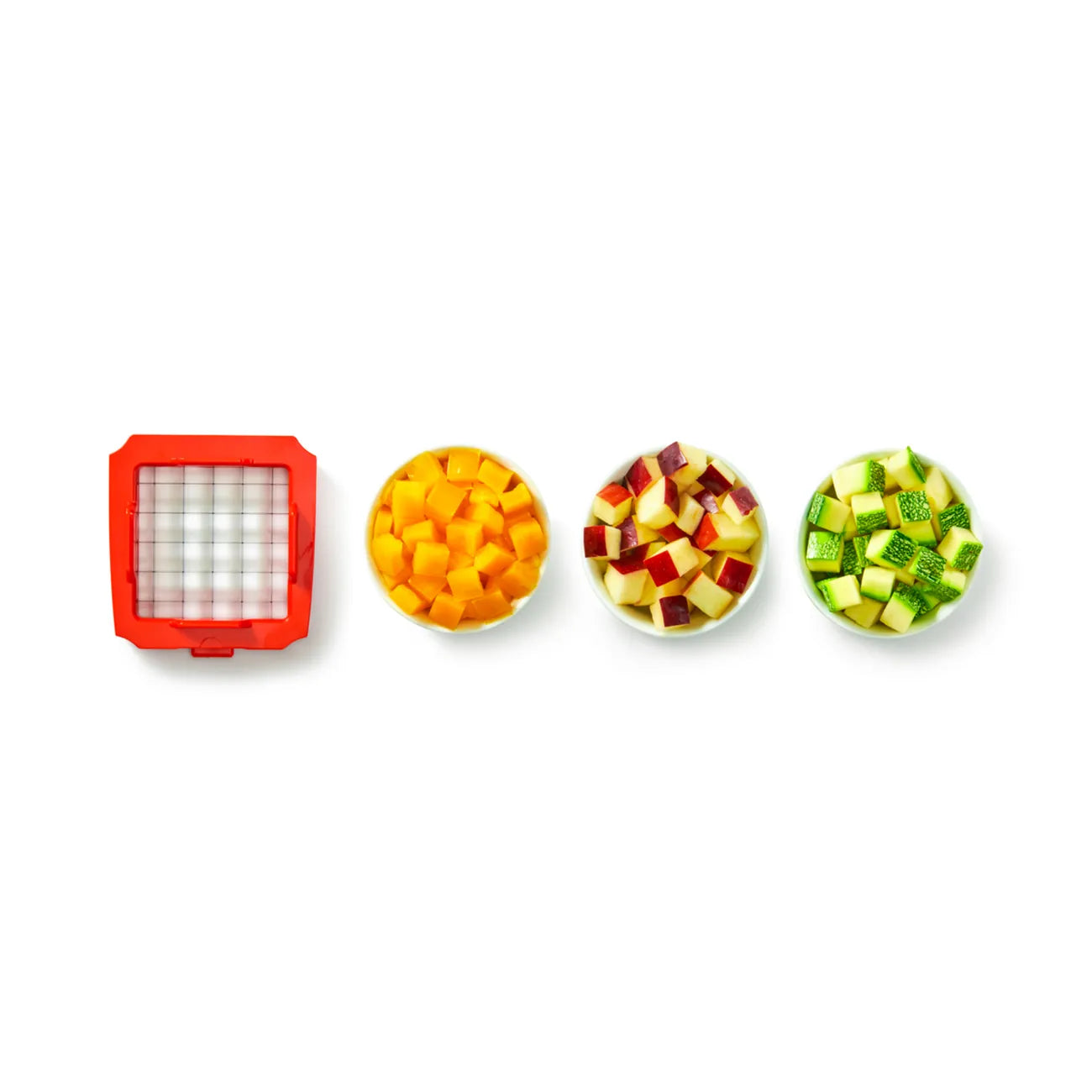Super Dicer von der Marke Tupperware / Küchenschneidegerät / Gemüseschneider / für Gemüse Stifte, Würfel, Scheiben oder Streifen / Stromloser Gemüseschneider / mit verschiedenen Schneide Einsätzen / Hier direkt online kaufen