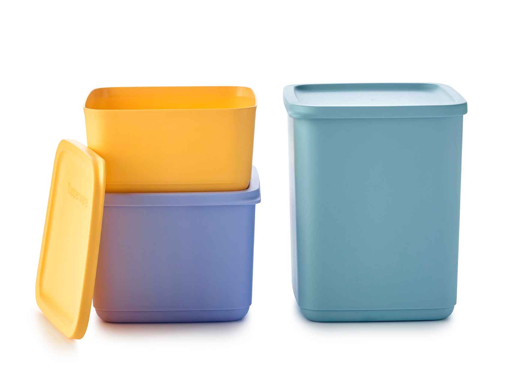 Cubix-Set (3) in Bunt von der Marke Tupperware / Vorratsbehälter / Aufbewahrungsbehälter / Modular Stapelbar / Luft & Wasserdicht schließend / Hier direkt online kaufen