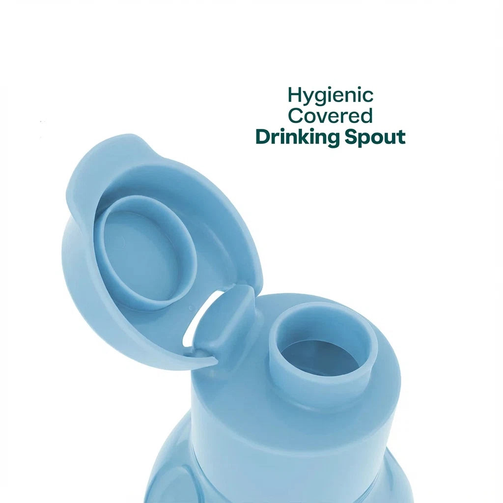 EcoEasy Trinkflasche 750ml von der Marke Tupperware / in der Farbe Hellblau / Wasserflasche / mit Klappdeckel / fest verschließbar / Hier direkt online kaufen