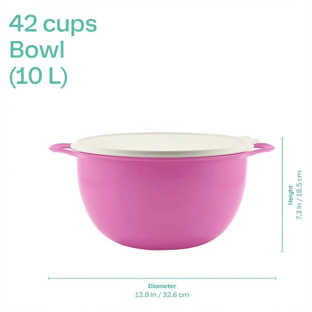 Maximilian 10 L Rührschüssel von der Marke Tupperware / in der Farbe Lila / Große Rührschüssel mit Luft & Wasserdicht schließendem Deckel / hier direkt online kaufen