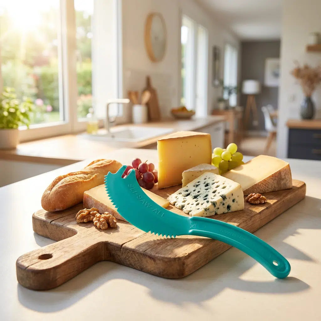 Käsemesser SLI-SAW-ALL von der Marke Tupperware / in der Farbe Türkis / Küchenhelfer / Ideal zum schneiden und Portionieren von Käse / Hier direkt online kaufen