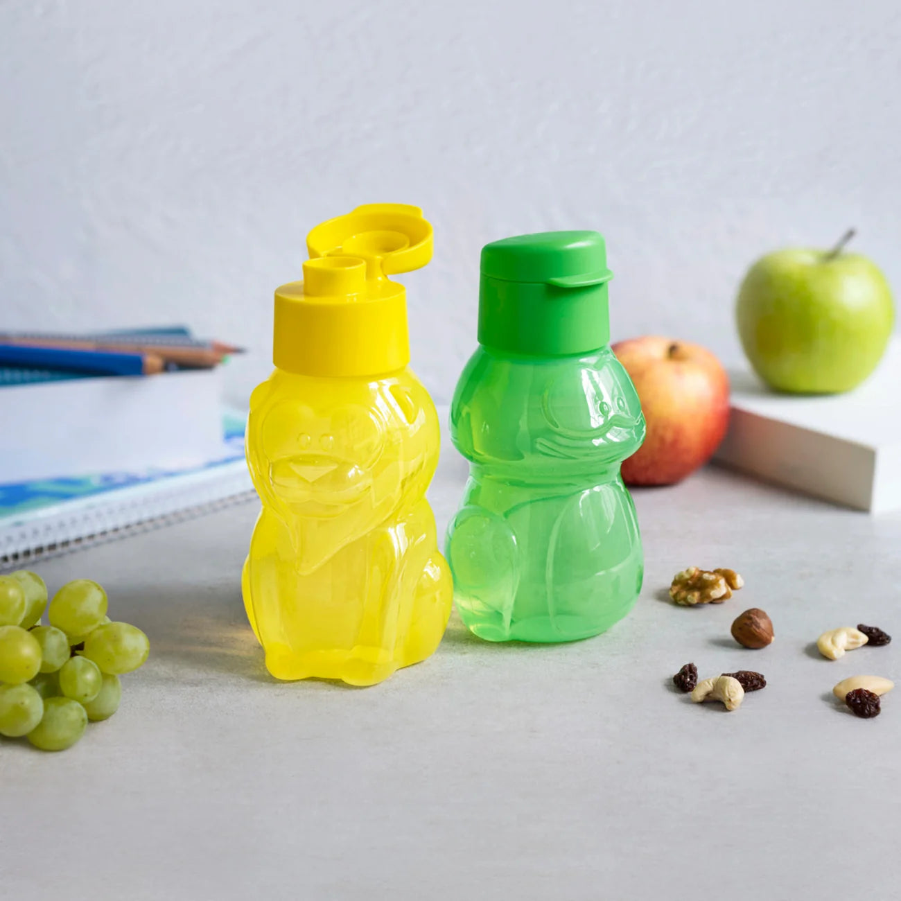 EcoEasy 350ml Kinder Trinkflasche in Löwen Design von der Marke Tupperware in der Farbe Gelb / Große Öffnung für einfaches Befüllen / Hier direkt online kaufen 