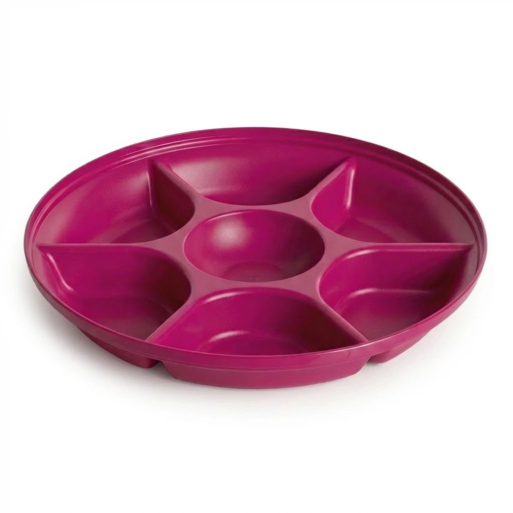 Aloha Apero Snack Tablett von der Marke Tupperware / Snack Tablett mit 7 Fächern ohne Deckel / passende Aussparungen für die Aloha 200ml Schüsseln / Hier direkt online kaufen