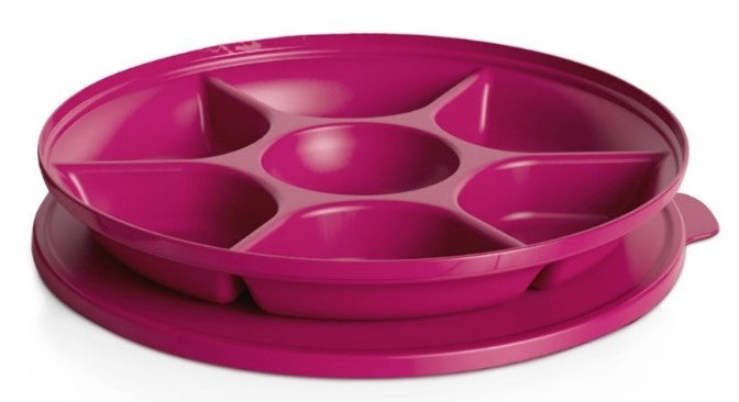 Aloha Apero Snack Tablett von der Marke Tupperware / Snack Tablett mit 7 Fächern ohne Deckel / passende Aussparungen für die Aloha 200ml Schüsseln / Hier direkt online kaufen