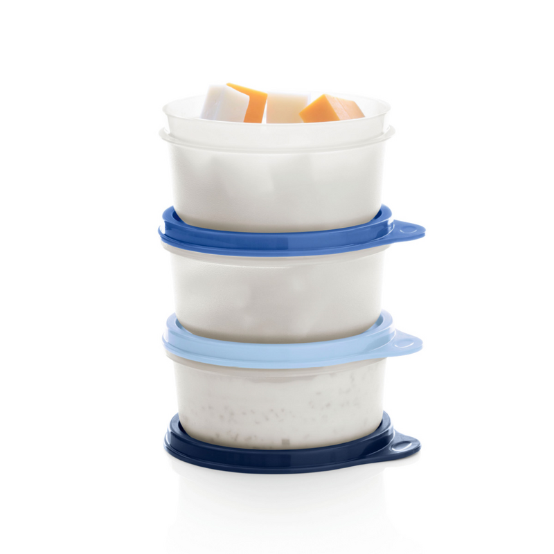 Drei Julchen Frische Behälter von der Marke Tupperware / drei 200ml Frische Behälter / Fröhlich und Kindgerecht / Platzsparend verstaubar / mit dichtschließendem Luft & Wasserdichtem Deckel / Vorratsbehälter / Aufbewahrungsbehälter / Hier direkt online kaufen