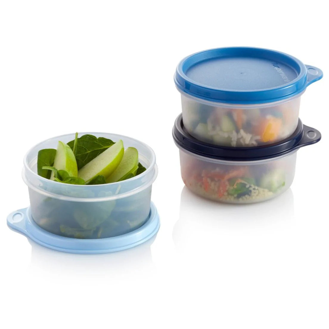 Drei Julchen Frische Behälter von der Marke Tupperware / drei 200ml Frische Behälter / Fröhlich und Kindgerecht / Platzsparend verstaubar / mit dichtschließendem Luft & Wasserdichtem Deckel / Vorratsbehälter / Aufbewahrungsbehälter / Hier direkt online kaufen
