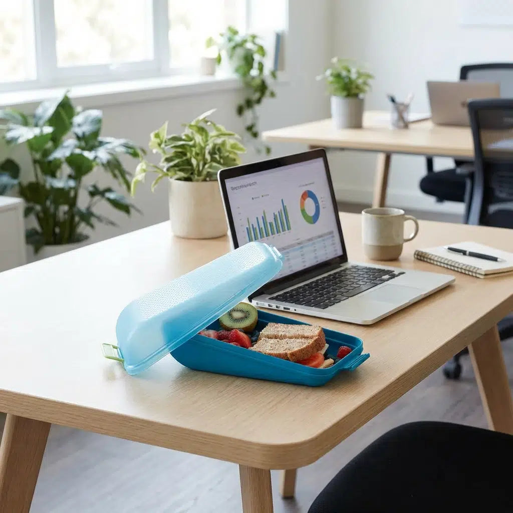 Lunch Box Medium von der Marke Tupperware / in der Farbe Blau / Perfekt für das Frühstück oder Mittagessen Unterwegs / Hier direkt online kaufen 
