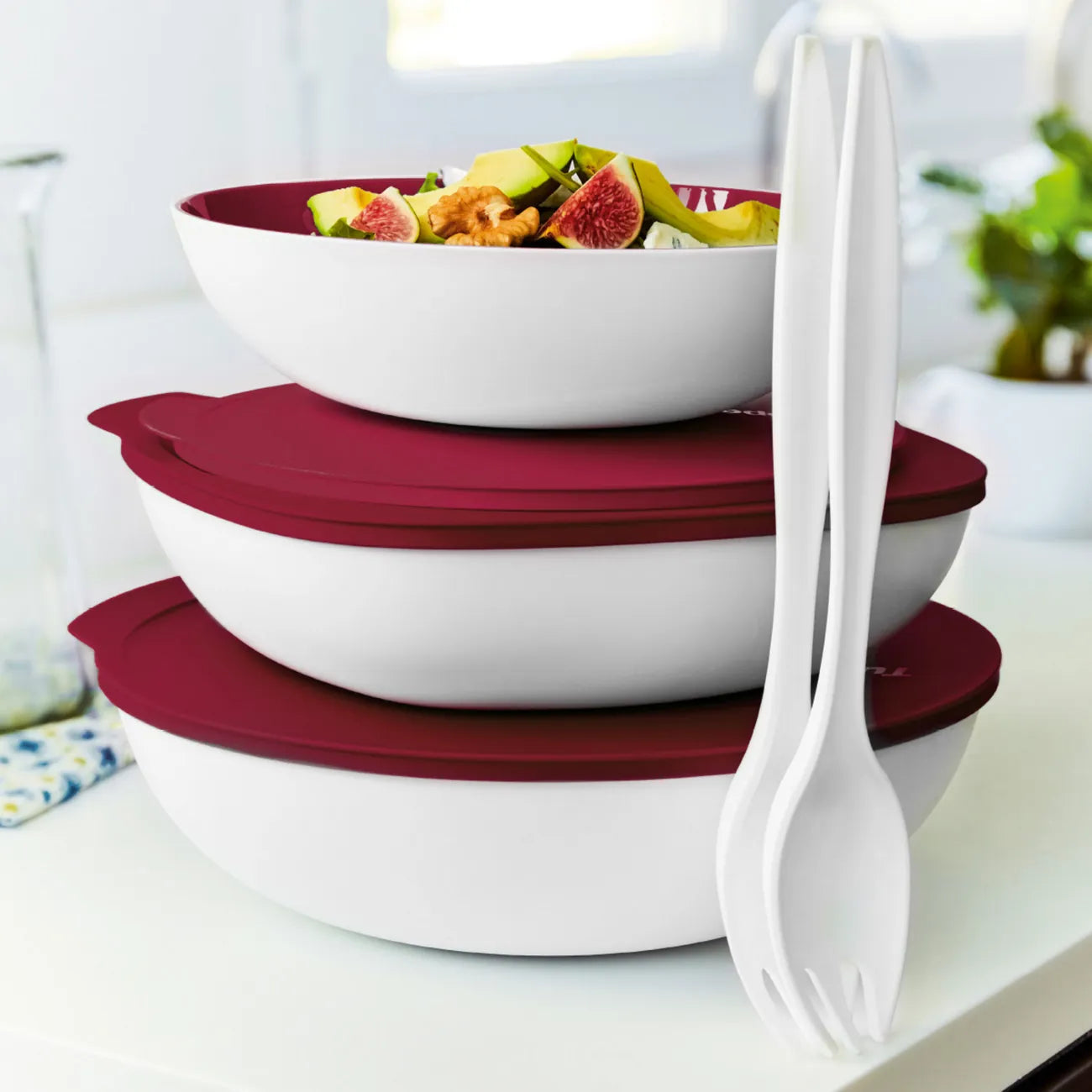 Allegra Salatbesteck merlot C155 von der Marke Tupperware / Elegantes Salatbesteck / zum Servieren / modernes Design / Hier direkt online kaufen