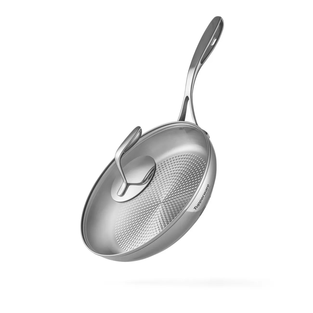Mastro Edelstahlpfanne 28cm mit Deckel von der Marke Tupperware / Bratpfanne / Stielpfanne / geeignet für Induktion, Gas, Elektro und den Backofen / Hier direkt online kaufen 