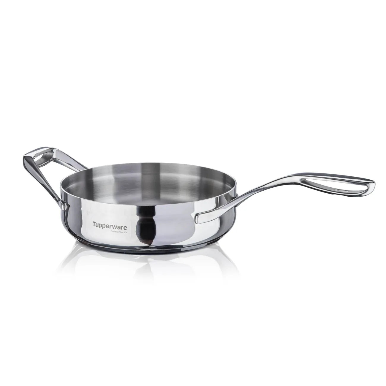 Edelstahl Sauteuse 2,8 Liter mit Deckel von der Marke Tupperware / für Induktion / Mastro Serie / Sauteuse mit Glasdeckel / 24 cm Durchmesser / Kochgeschirr mit griff / Edelstahlpfanne / Hier direkt online kaufen