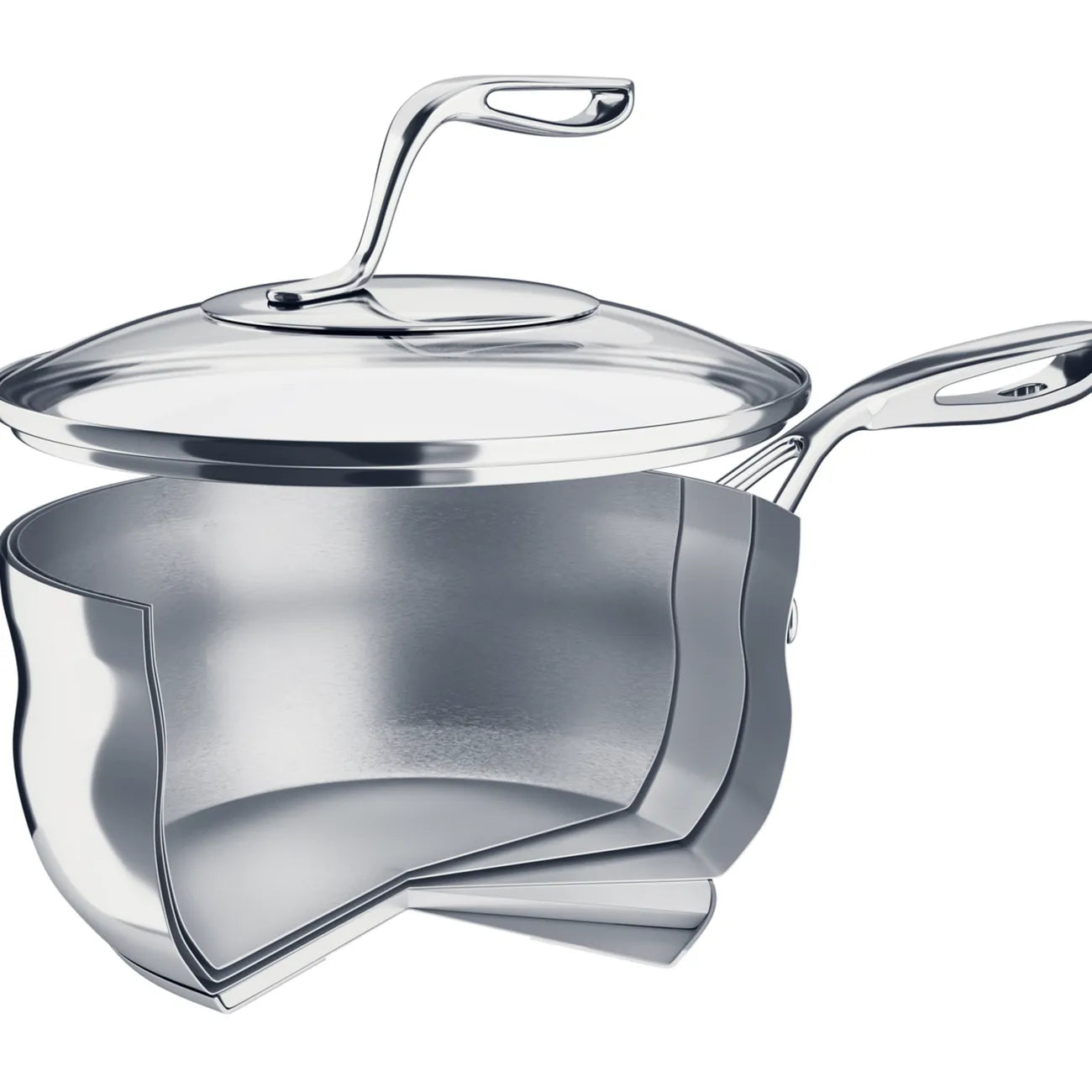 Edelstahl Sauteuse 2,8 Liter mit Deckel von der Marke Tupperware / für Induktion / Mastro Serie / Sauteuse mit Glasdeckel / 24 cm Durchmesser / Kochgeschirr mit griff / Edelstahlpfanne / Hier direkt online kaufen