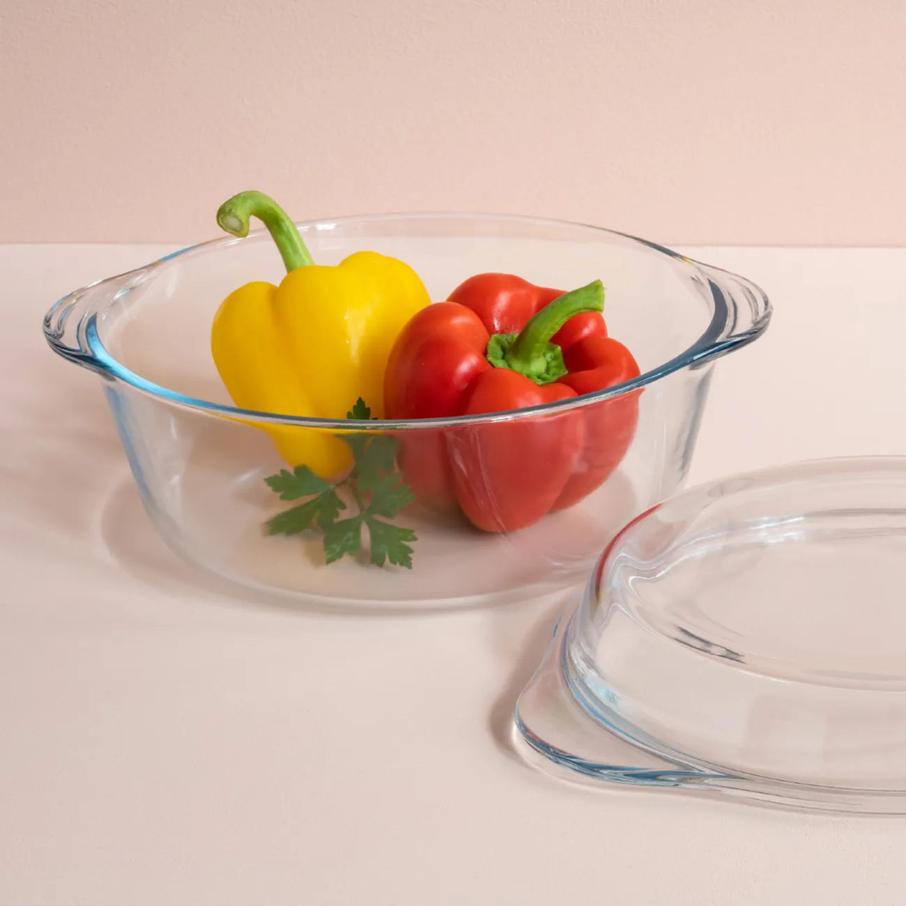 PremiaGlass Kasserolle rund 2,1L von der Marke Tupperware / zum Backen, Braten, Dünsten, Überbacken oder Servieren / Glas Auflaufform / hier direkt online kaufen