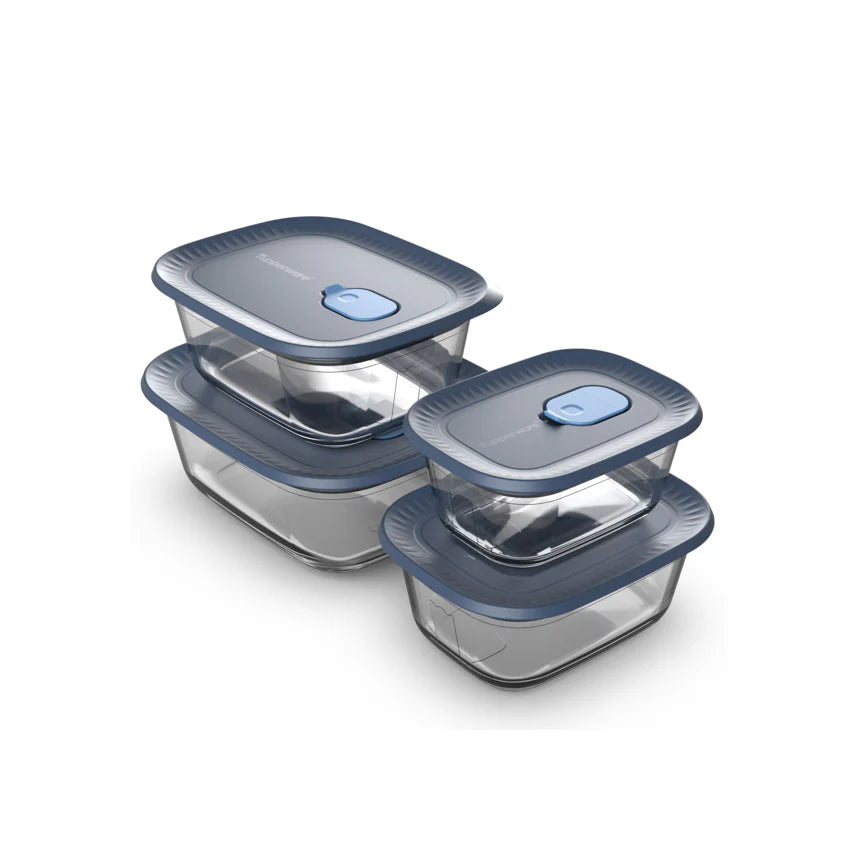 Voila Rechteckig 1,5 Liter von der Marke Tupperware / Glasbehälter /  für die Mikrowelle und Ofen / Ideal für Meal Prep / stapelbar / mit dichtschließendem Deckel