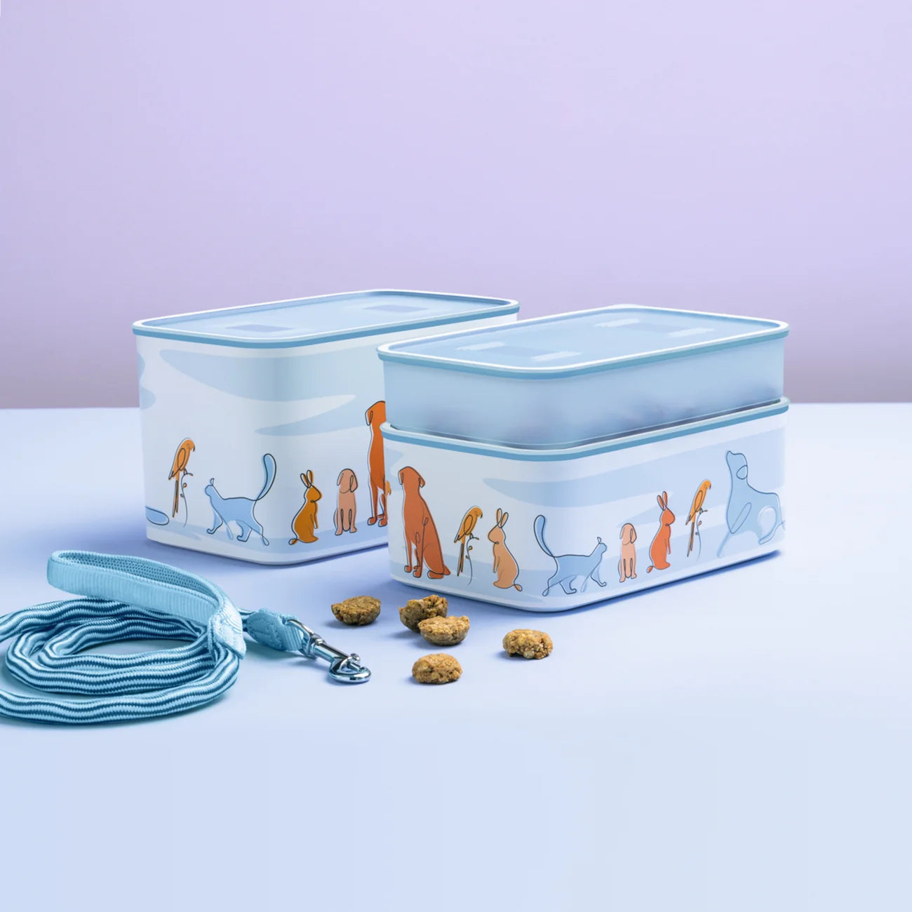 Baseline 2,9 Liter Quadro pets von der Marke Tupperware / Vorratsdose / Aufbewahrungsbehälter mit Tier Motiv / Rechteckiger Behälter / Stapelbar / Luft und Wasserdicht schließend / hier direkt online kaufen