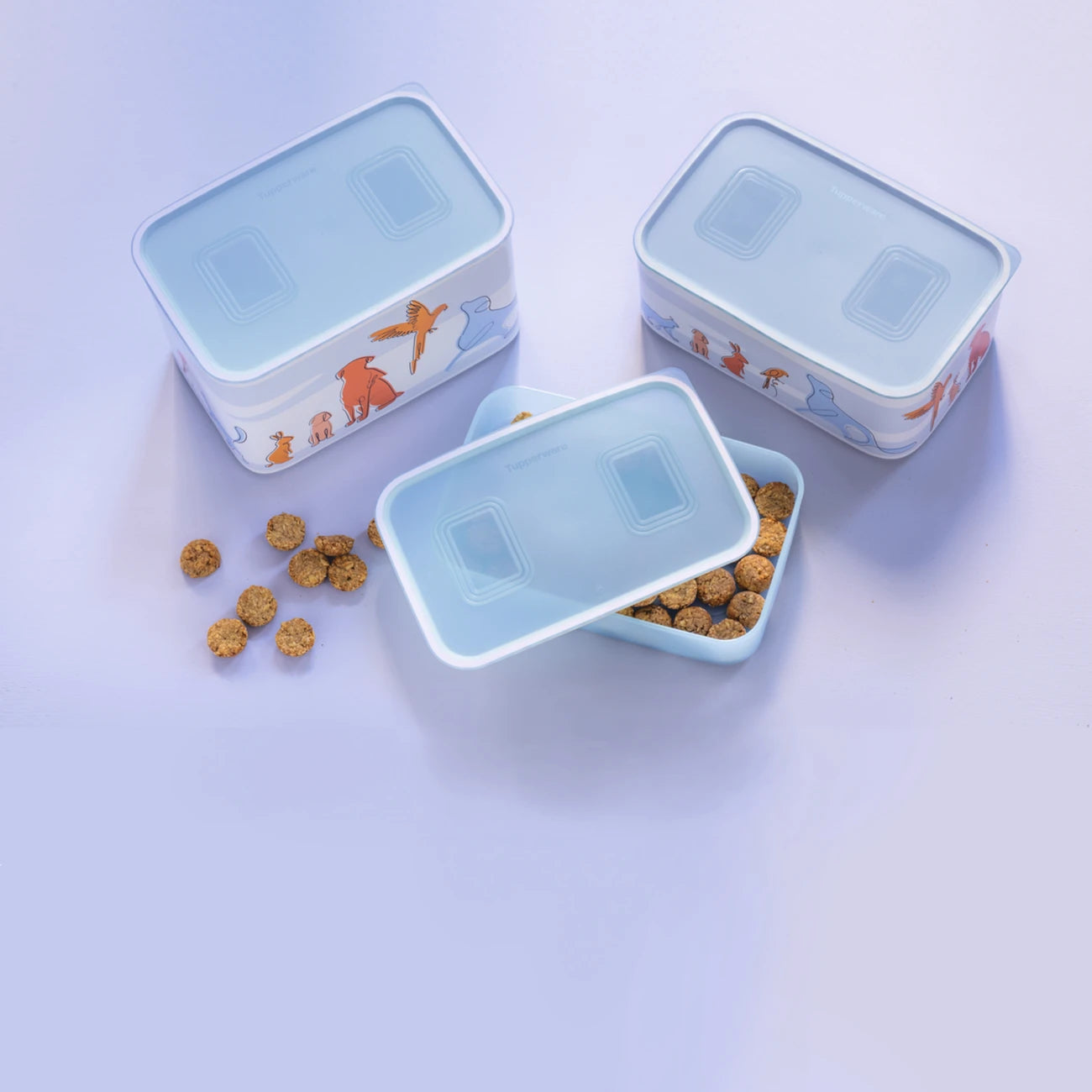 Baseline 2,9 Liter Quadro pets von der Marke Tupperware / Vorratsdose / Aufbewahrungsbehälter mit Tier Motiv / Rechteckiger Behälter / Stapelbar / Luft und Wasserdicht schließend / hier direkt online kaufen