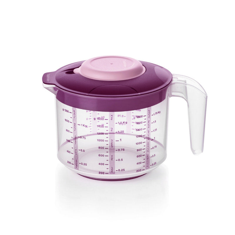 Rühr-Mix 2L von der Marke Tupperware / Messen, mixen und Rühren / inkl. Spritzschutzdeckel / zum Frischhalten und Aufbewahren / mit integrierter Skala / granulierter Boden gegen Kratzer / Rührschüssel / hier direkt online kaufen
