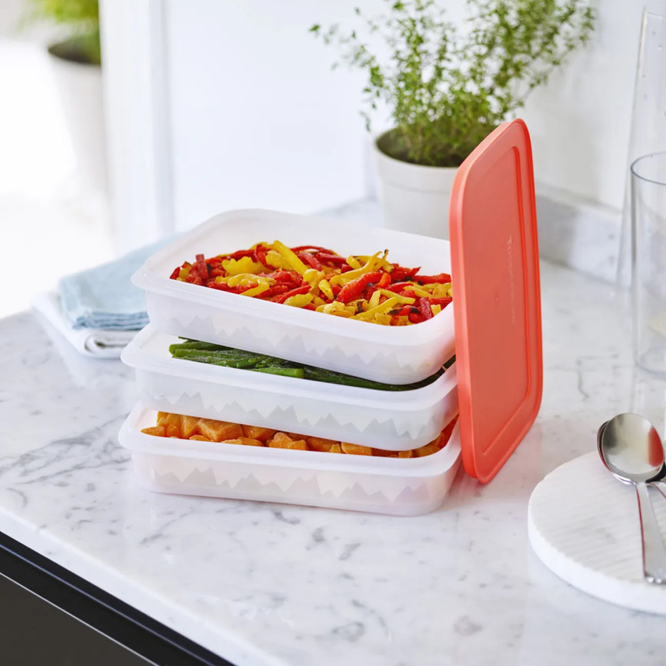Gefrierbehälter 3x 675 ml Eiskristall Stapelprofi von der Marke Tupperware / stapelbar / Gefrierbehälter / dichtschließender Deckel / Ideal zum einfrieren / hier direkt online kaufen