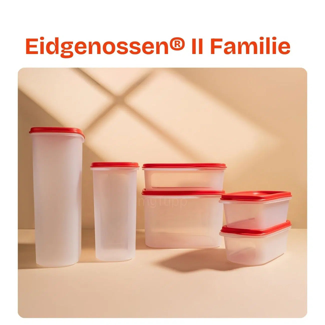 Modularer Eidgenosse 2 Oval 1,1 Liter von der Marke Tupperware / in der Farbe rot - transparent / Vorratsbehälter / Ideal für Trockenvorräte / Modular Stapelbar / Luftdicht schließend / Hier direkt online kaufen