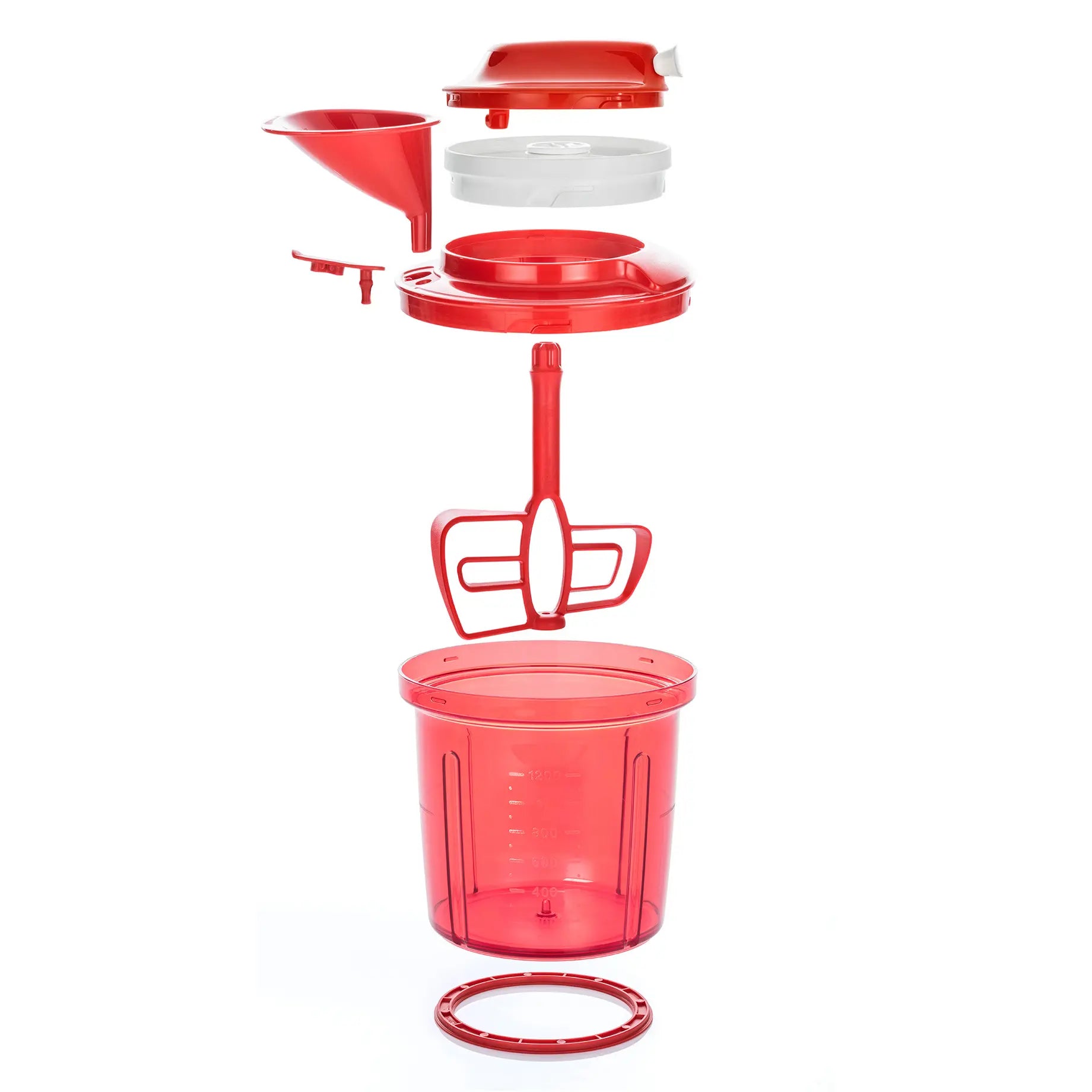 SuperSonic Extra 1,35L  von der Marke Tupperware / zum Schneiden, zerkleinern, pürieren, rühren oder mischen / mit praktischem Zugmechanismus / Energiesparend / Schnell und Praktisch / Stromloser Mixer / Hier direkt online kaufen