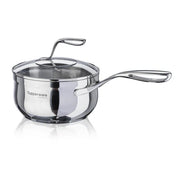 Edelstahl Sauteuse 2,8 Liter mit Deckel von der Marke Tupperware / für Induktion / Mastro Serie / Sauteuse mit Glasdeckel / 24 cm Durchmesser / Kochgeschirr mit griff / Edelstahlpfanne / Hier direkt online kaufen