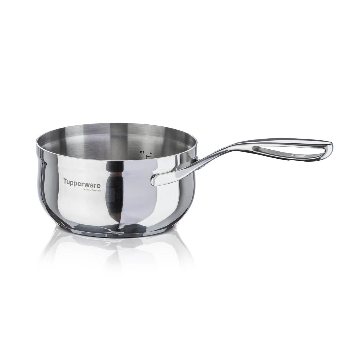 Edelstahl Sauteuse 2,8 Liter mit Deckel von der Marke Tupperware / für Induktion / Mastro Serie / Sauteuse mit Glasdeckel / 24 cm Durchmesser / Kochgeschirr mit griff / Edelstahlpfanne / Hier direkt online kaufen