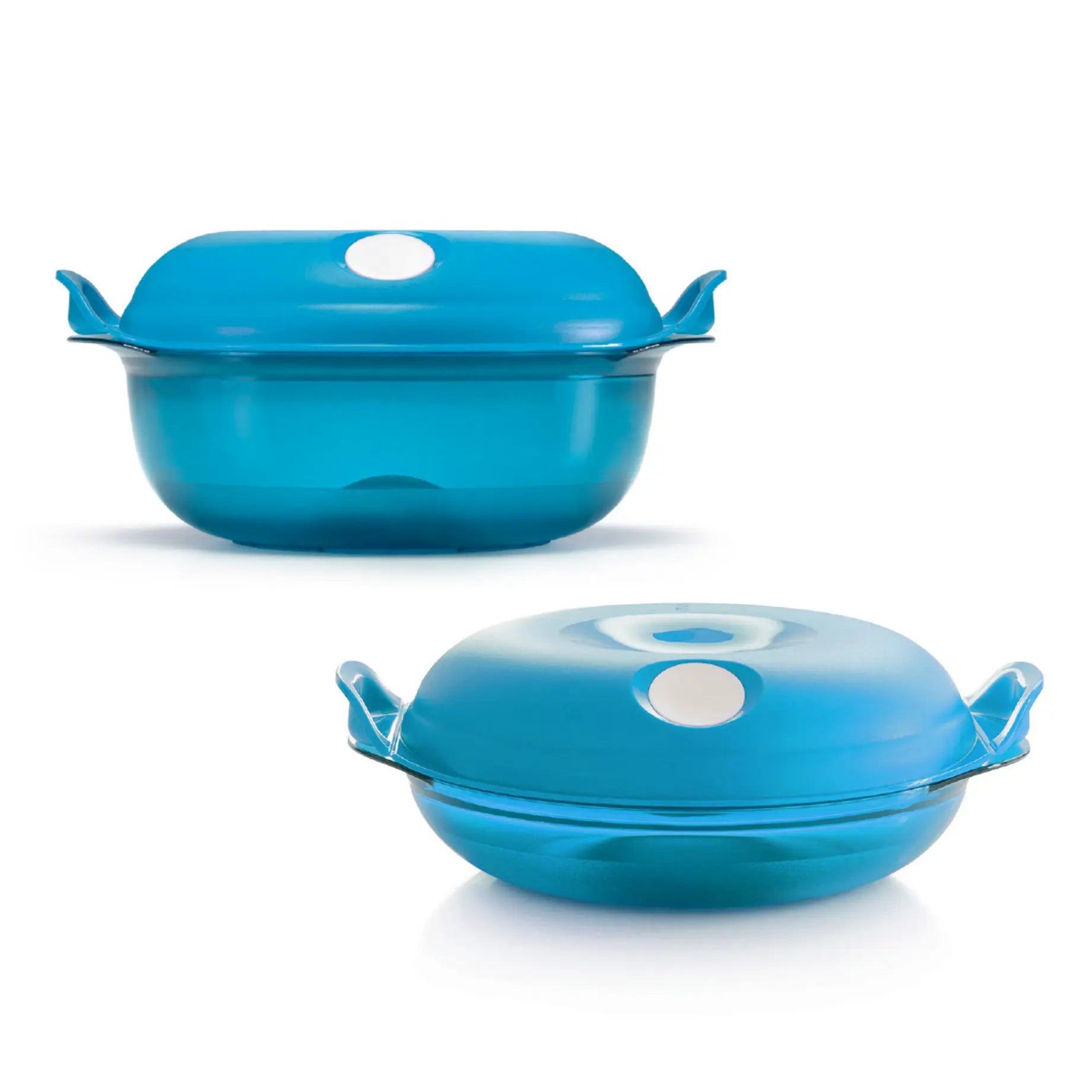 Tupperware Mikro-Fix 700 ml, rund Blau Mikrowellengeschirr aus Kunststoff zum Erwärmen von Speisen