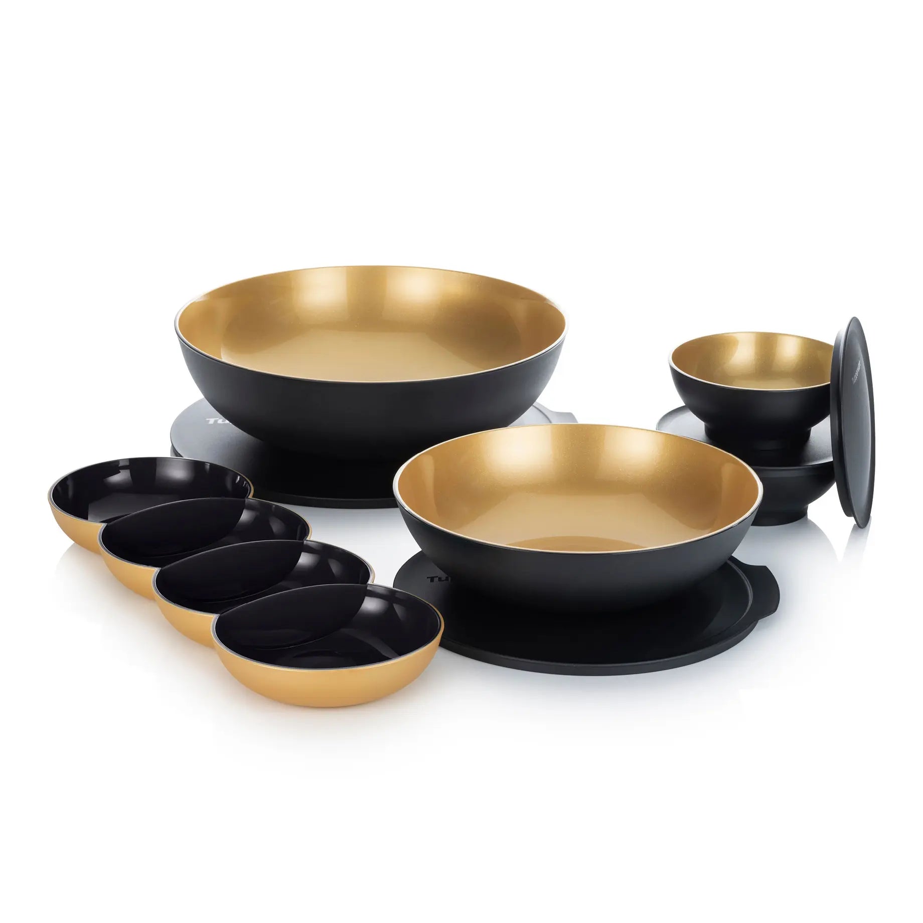 Allegra 3,5L in Gold von der Marke Tupperware / Servierschale / Salatschüssel / Ideal zum transportieren / mit dichtschließenden Deckel / Modular stapelbar / Hier direkt online kaufen