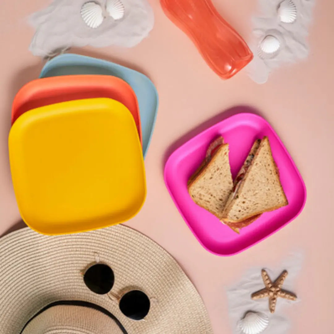 co Picknick Teller Set von der Marke Tupperware / 4 Stück / Für mehr Farbe auf dem Tisch / Nachhaltig und Praktisch / Perfekt für drinnen, draußen und Unterwegs / Hier direkt online kaufen 