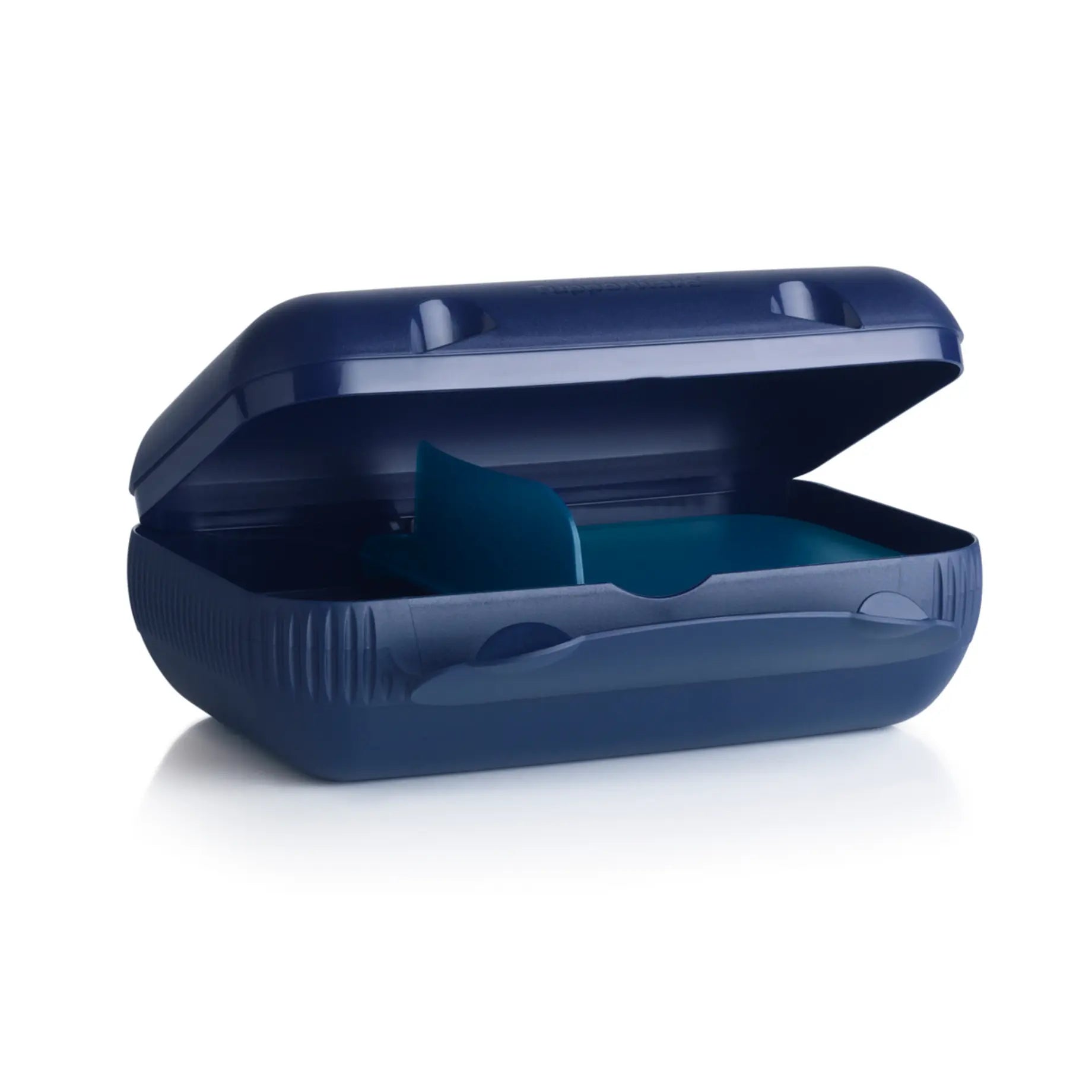 Eco+ Lunch-Box von der Marke Tupperware / in der Farbe Dunkelblau / mit Praktischen Fächern / Spülmaschinenfest / Ideal fürs Pausenbrot / Hier direkt online kaufen