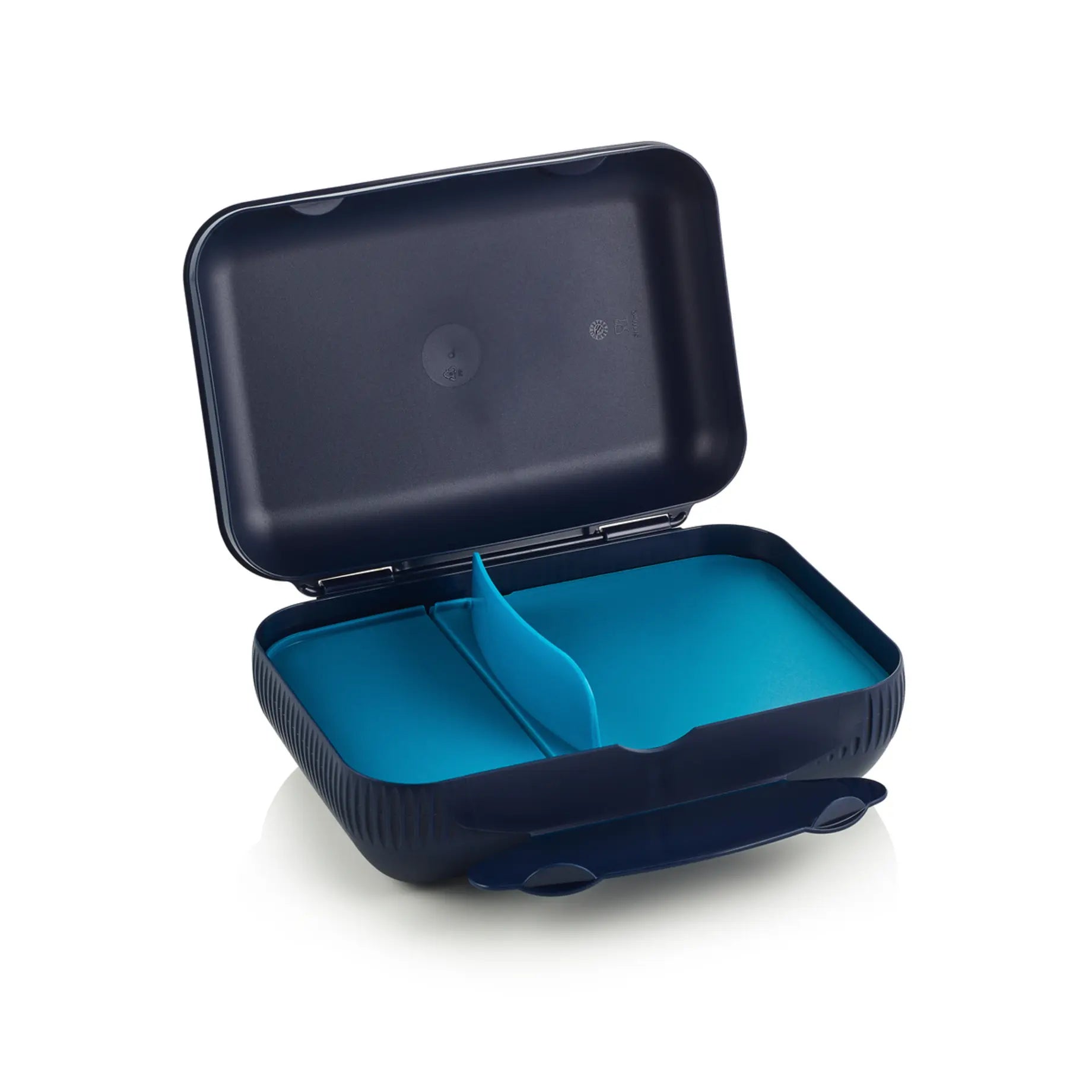 Eco+ Lunch-Box von der Marke Tupperware / in der Farbe Dunkelblau / mit Praktischen Fächern / Spülmaschinenfest / Ideal fürs Pausenbrot / Hier direkt online kaufen