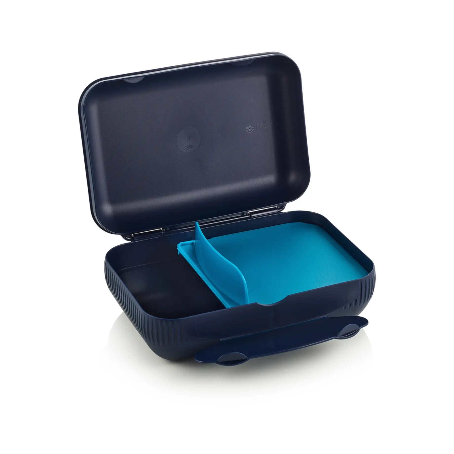 Eco+ Lunch-Box von der Marke Tupperware / in der Farbe Dunkelblau / mit Praktischen Fächern / Spülmaschinenfest / Ideal fürs Pausenbrot / Hier direkt online kaufen
