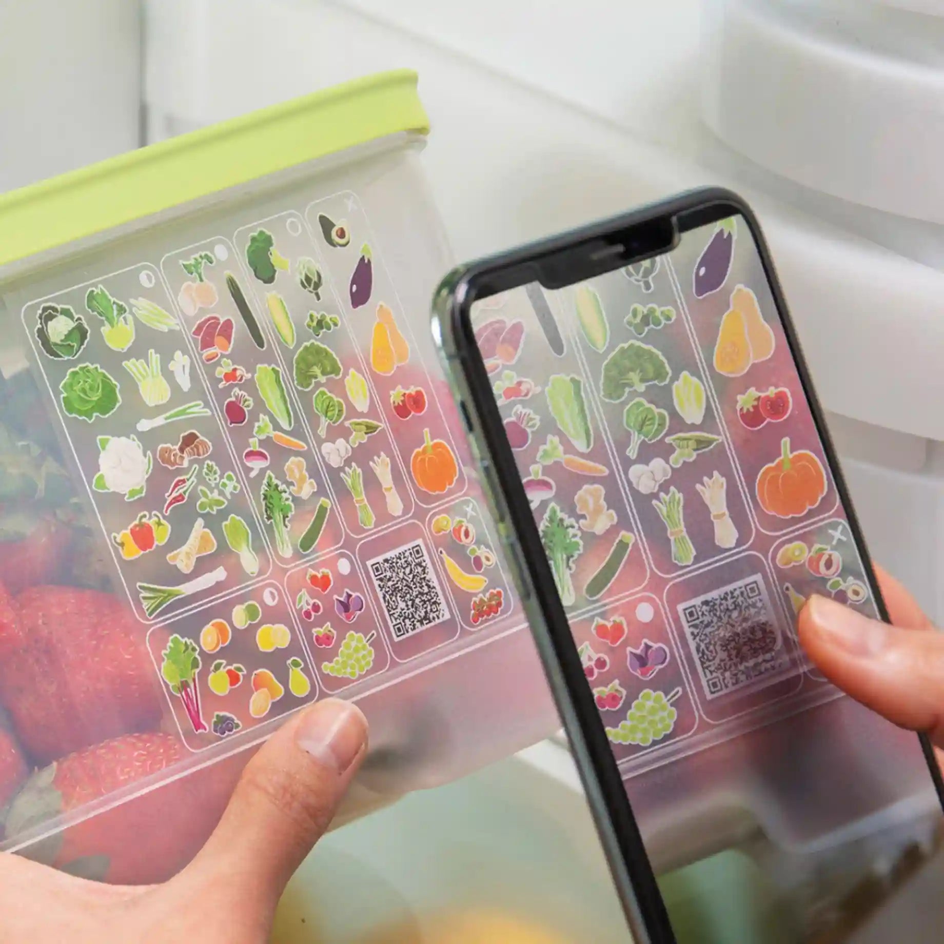 KlimaOase Vertikal von der Marke Tupperware / Perfekt für längliches Gemüse und Kräuter / Behälter mit Schiebe Regler für die Luft zufuhr / Mit integriertem Frischegitter / Vorratsbehälter / Beispielbild KlimaOase mit Gemüse gefüllt / Hier direkt online kaufen