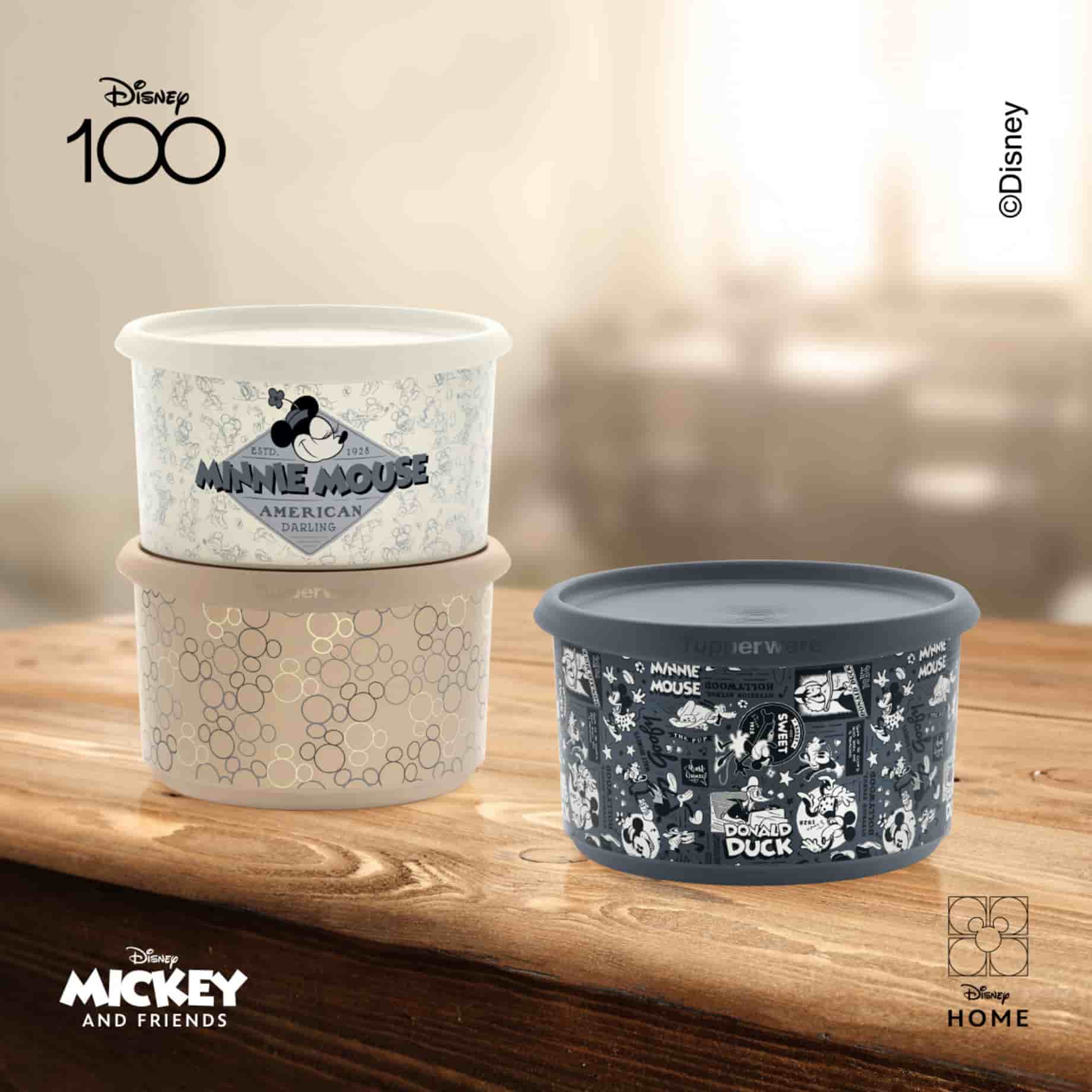 One Touch Rund Disney D100 1,4L von der Marke Tupperware / Mickey und seine Freunde / luft und Wasserdicht schließend / Aufbewahrungsdose / Vorratsdose / Ideal für Kekse und Gebäck / Hier direkt online kaufen 
