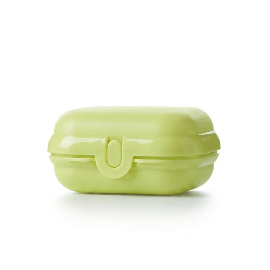 Oyster Mini Twin Box von der Marke Tupperware / in der Farbe Hellgrün mit BigT Design / Perfekt für Unterwegs / Ideal zum Transportieren von Kleinigkeiten / Umweltfreundlich / Handlich dank Abgerundeter Form / Hier direkt online kaufen 