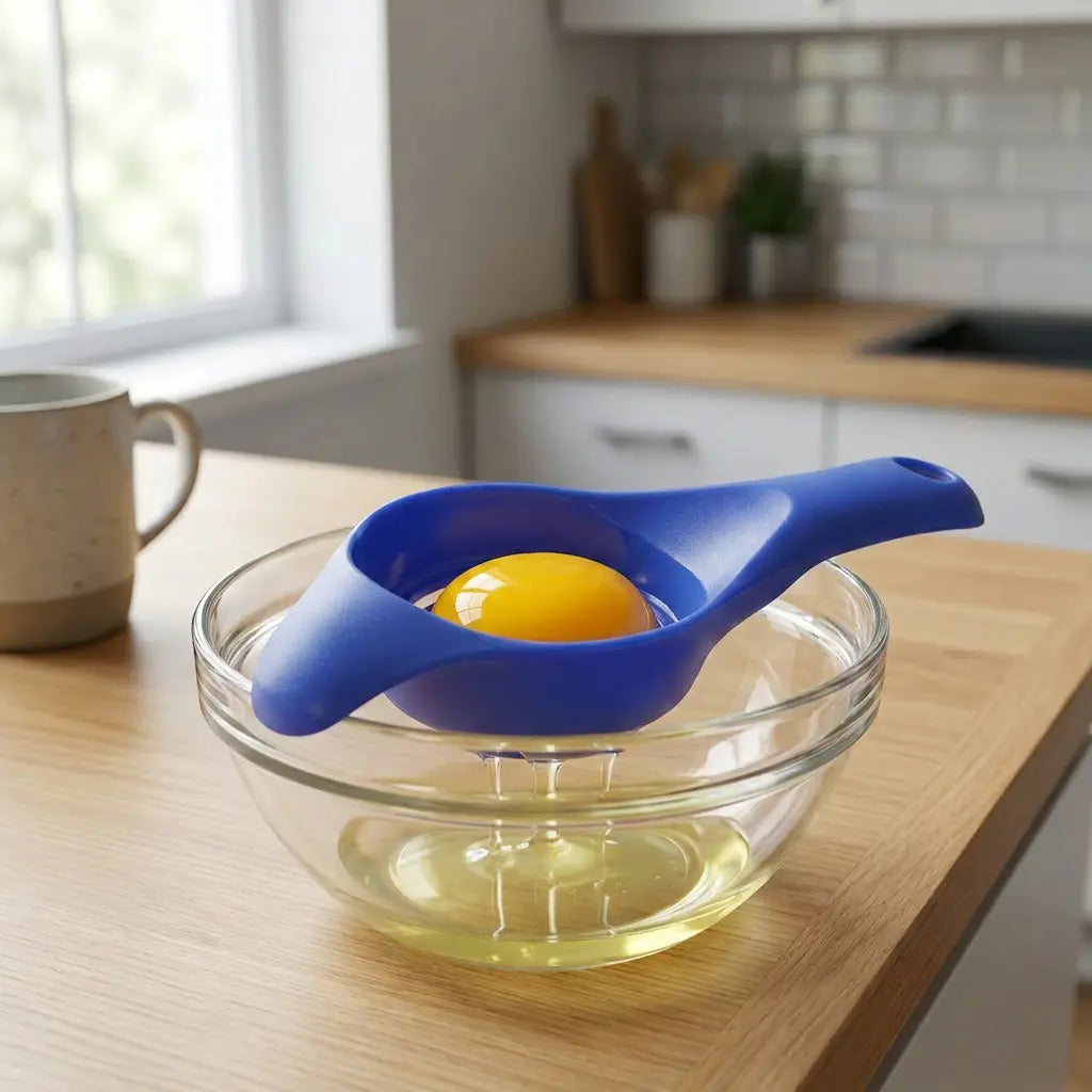 Trennerle / Eiertrenner von der Marke Tupperware / in der Farbe Blau / Wiederverwendbarer Eiertrenner / Backhelfer / für ein schnelles Eitrennen / Hier direkt online kaufen