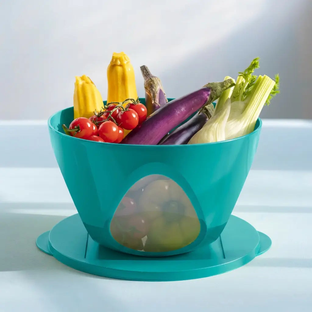 Mediterano 4,3l mit Deckel in Grün von der Marke Tupperware / Moderne Form mit Transparenten Bogenfenstern / zum Transportieren, Anrichten, Vorbereiten und Servieren / Hier direkt online kaufen