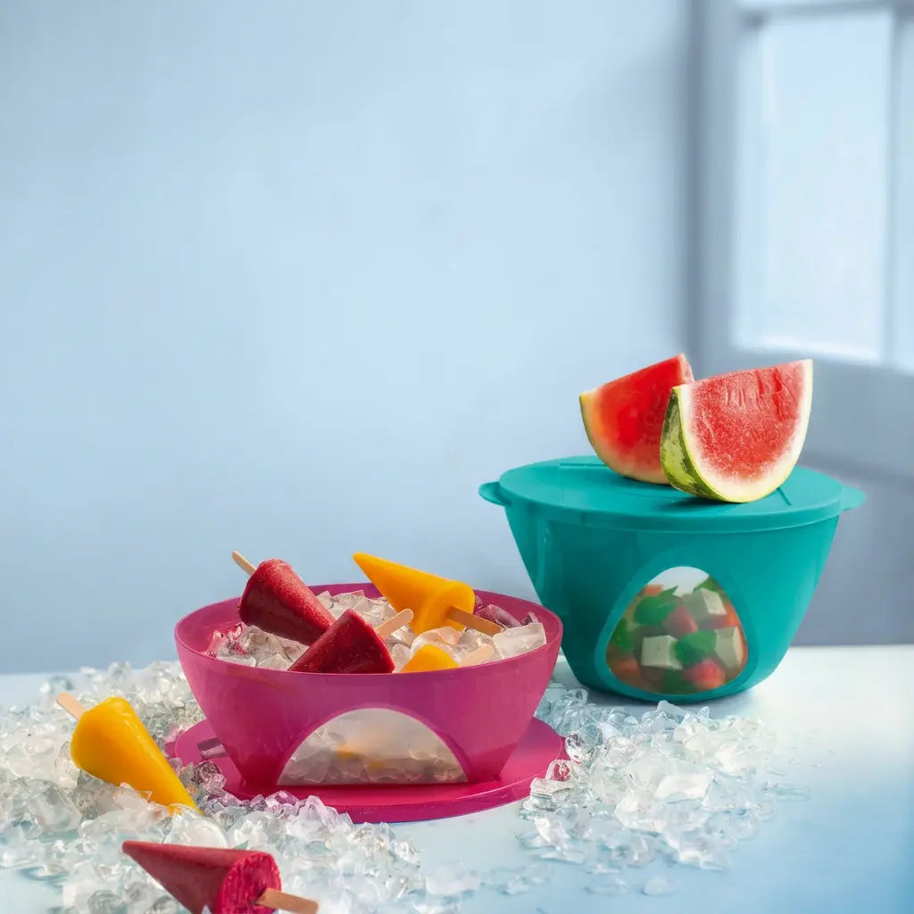 Mediterano 4,3l mit Deckel in Grün von der Marke Tupperware / Moderne Form mit Transparenten Bogenfenstern / zum Transportieren, Anrichten, Vorbereiten und Servieren / Hier direkt online kaufen