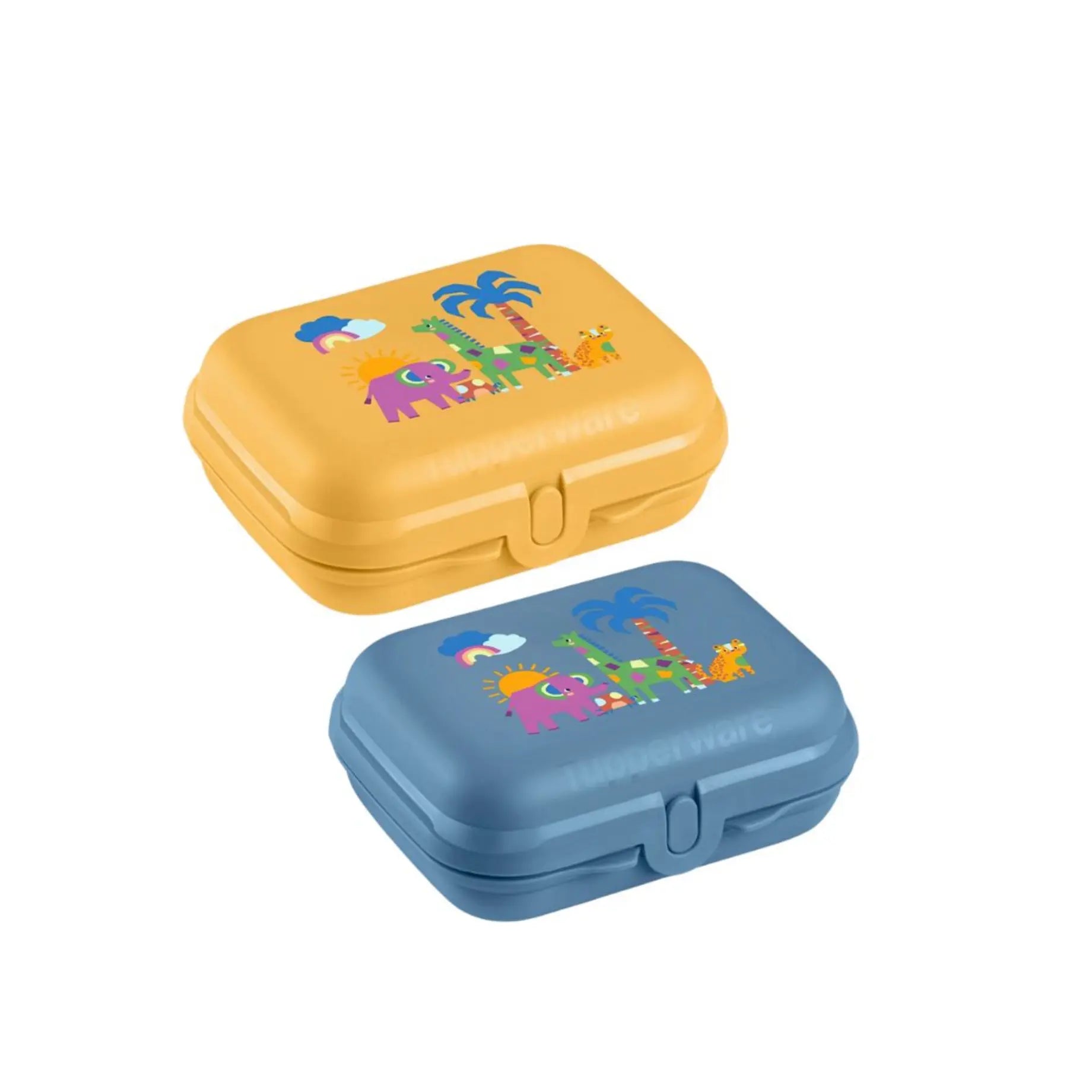 Tupperware Kleiner Twin Oyster Safari gelb 7086-SG Unterwegs / Kleiner Twin Oyster Safari gelb der Marke Tupperware / Kinder Brotbox / Safari Design / Ideal zum Mitnehmen / Kinderfreundlicher Verschluss / deckel zum Aufklappen / Hier direkt online kaufen