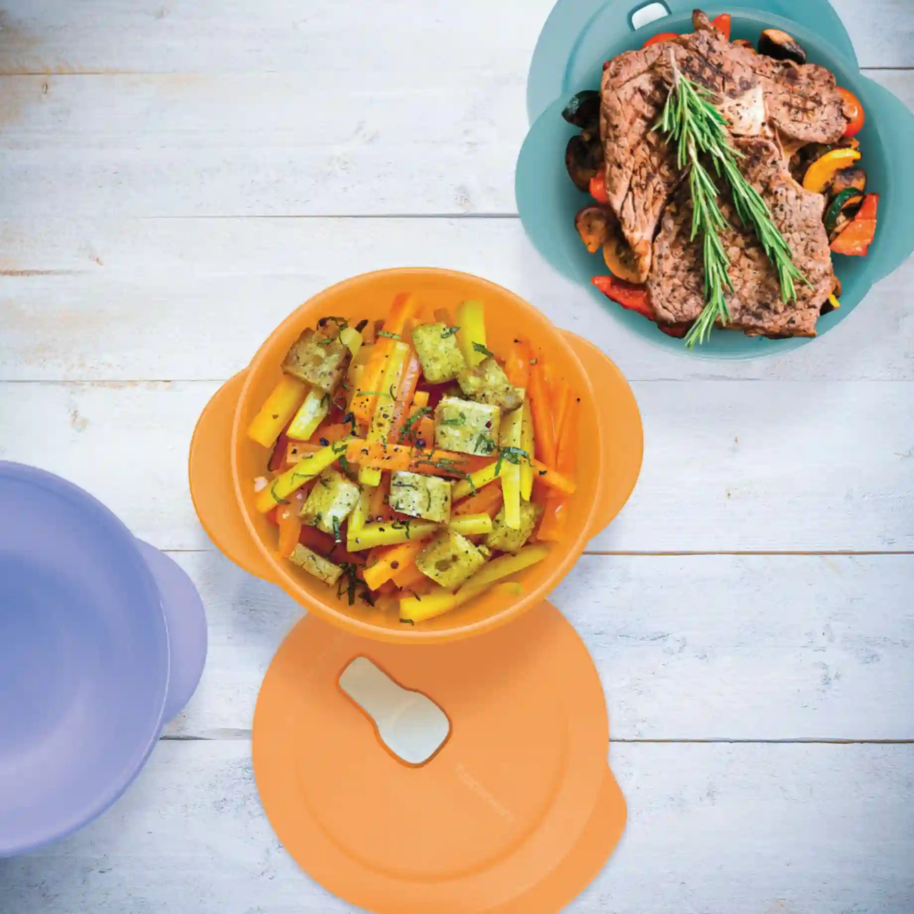MicroTup 390 ml  Mikrowellenbehälter von der Marke Tupperware / in der Farbe Orange / Ventil Deckel / Ideal zum Meal Prepen und für Unterwegs / Hier direkt online kaufen