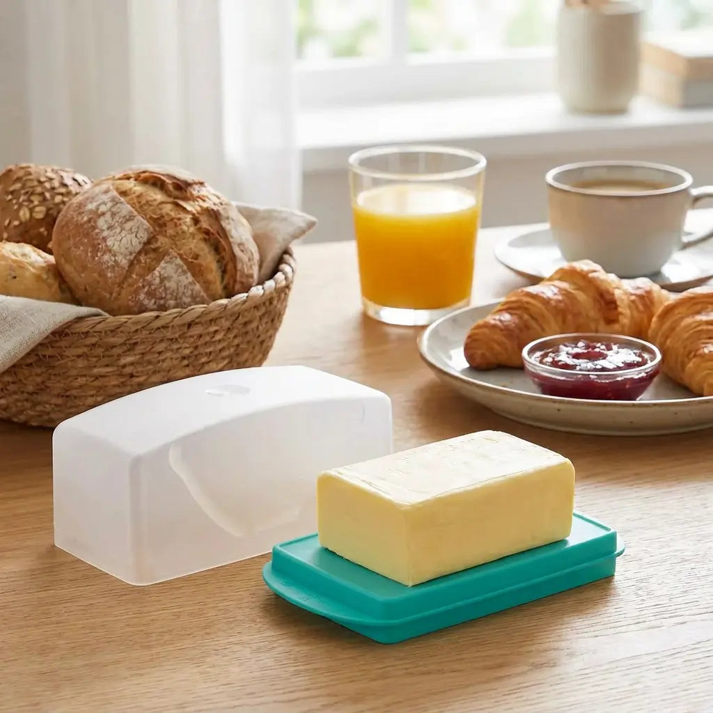 Junge Welle Butterdose von der Marke Tupperware / in der Farbe Grün / ideal zum Frischhalten von Butter oder einem kleinen Stück Käse / Elegant und Praktisch / Hier direkt online kaufen
