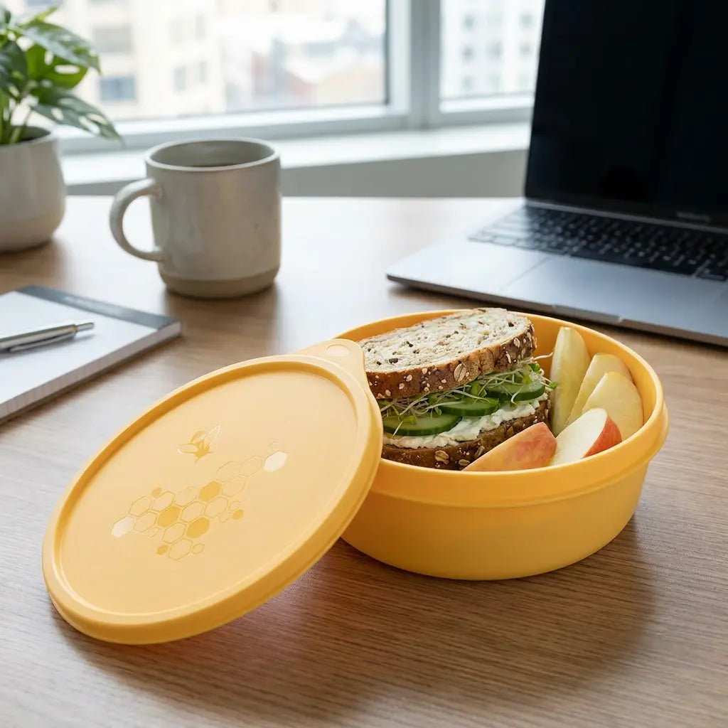 Frische Behälter 630ml Große Biene von der Marke Tupperware / in der Farbe Gelb / Perfekt für Meal Preps / dicht schließender Deckel / Hier direkt online kaufen
