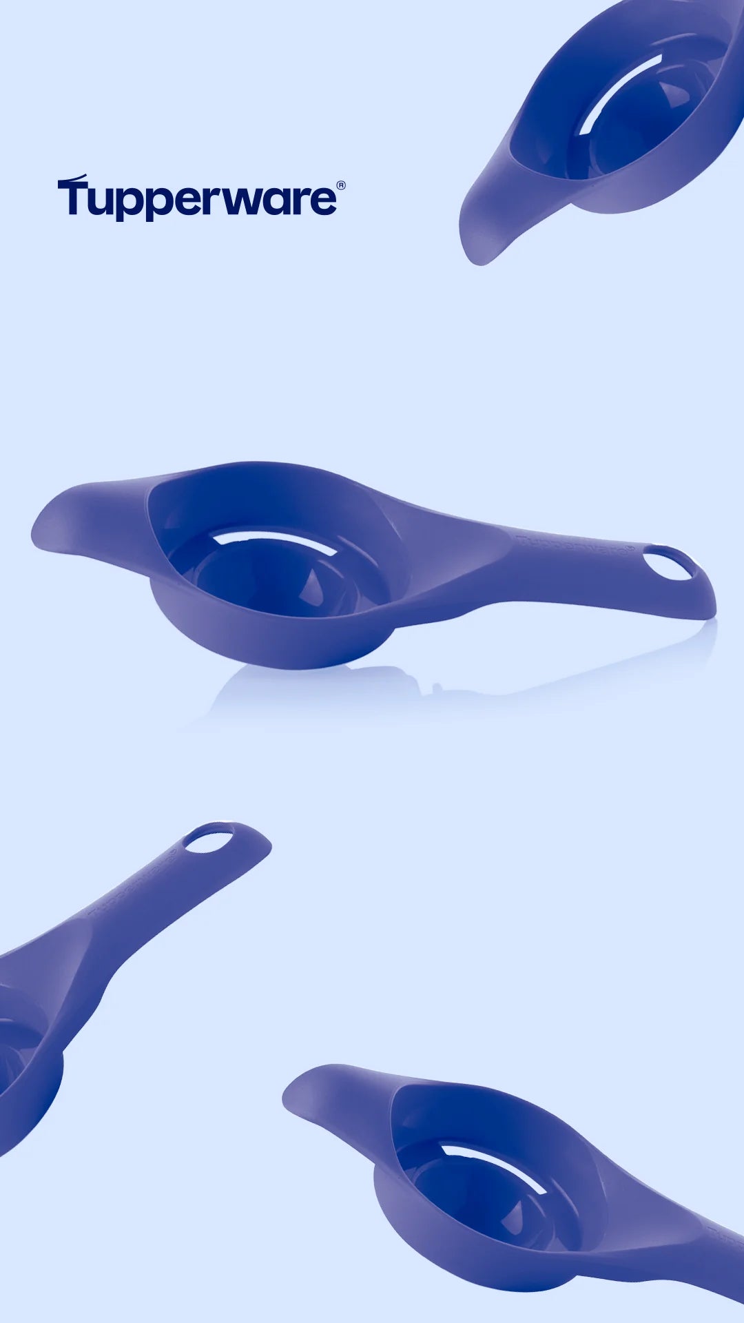 Trennerle / Eiertrenner von der Marke Tupperware / in der Farbe Blau / Wiederverwendbarer Eiertrenner / Backhelfer / für ein schnelles Eitrennen / Hier direkt online kaufen