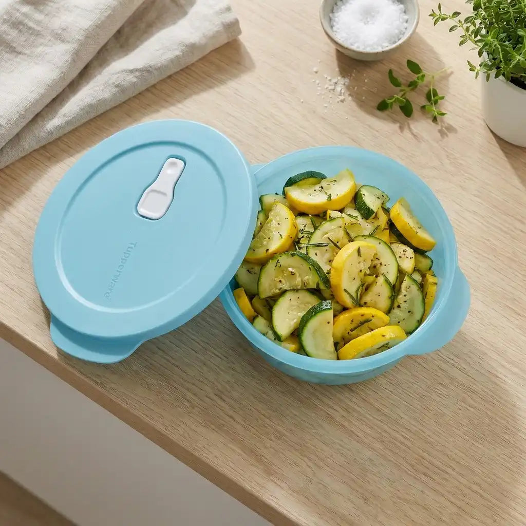 MicroTup 775 ml Mikrowellenteller von der Marke Tupperware / in der Farbe Blau / zum Vorkochen, Aufwärmen und mitnehmen / Hier direkt online kaufen